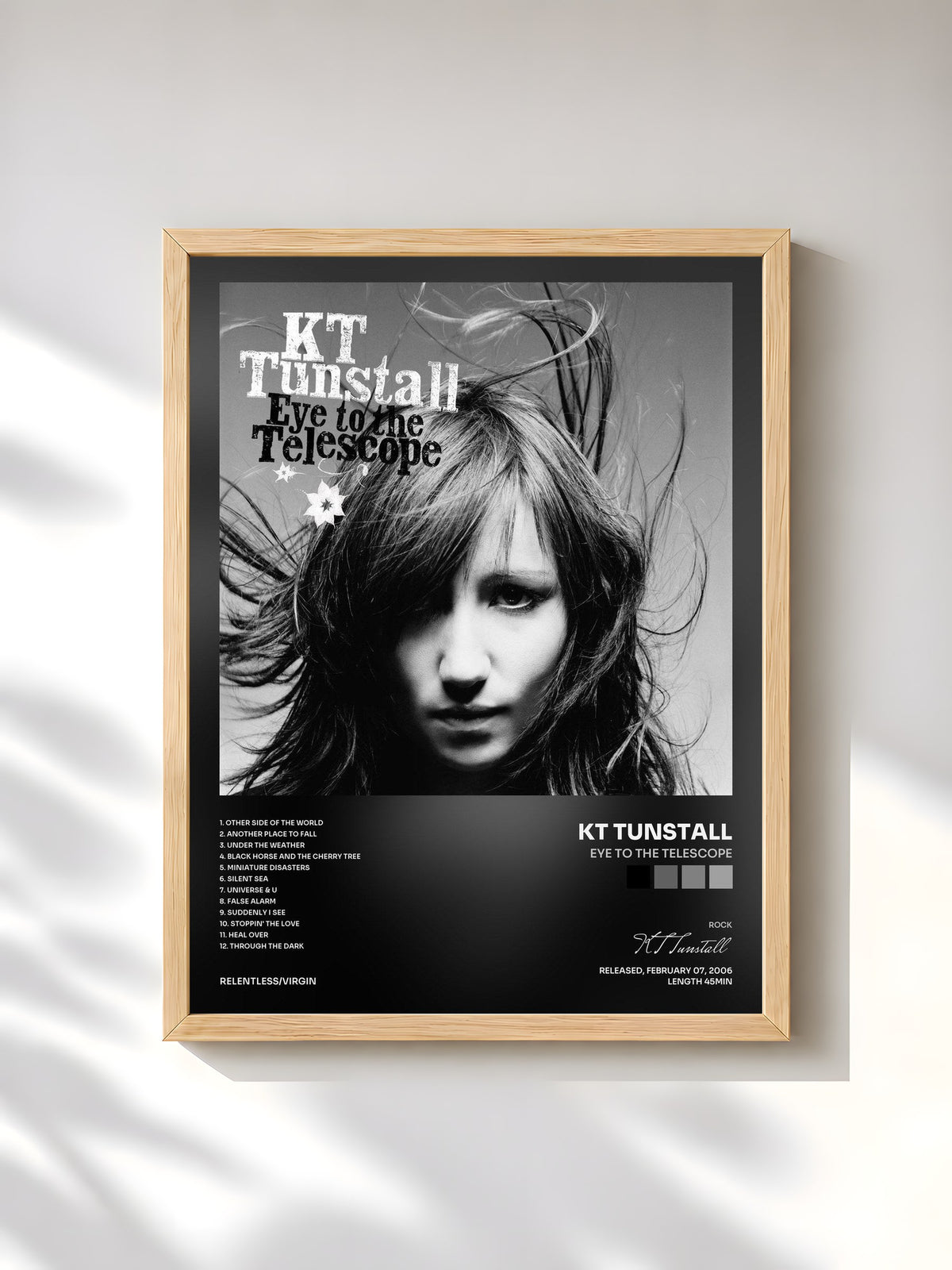 #bois Tableau de l'album Eye To The Telescope de KT Tunstall, cadre en bois brut, imprimé et encadré en France