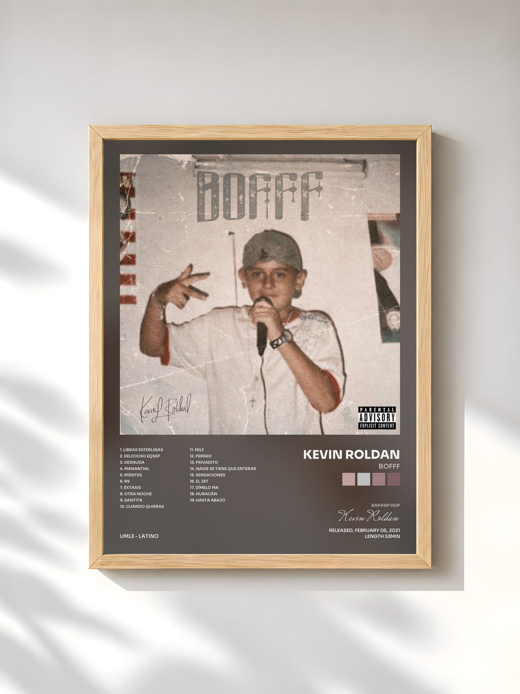#bois Tableau de l'album Bofff de Kevin Roldan, cadre en bois brut, imprimé et encadré en France
