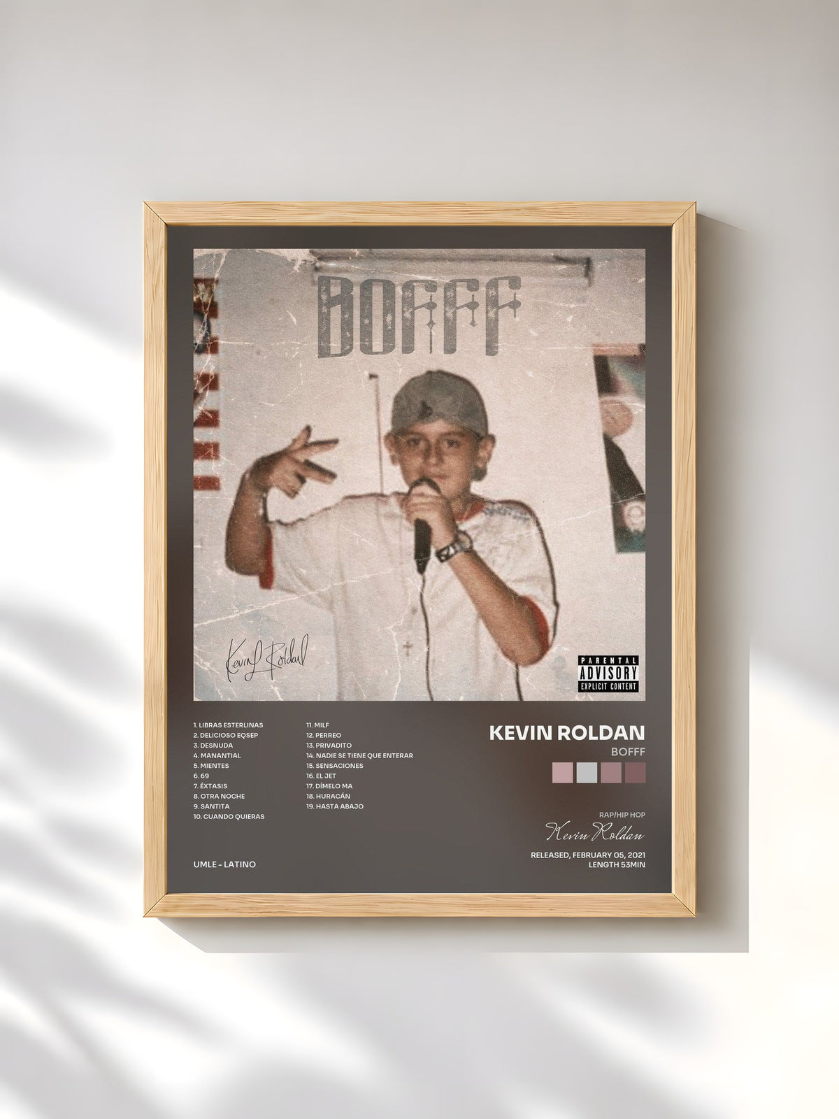 #bois Tableau de l'album Bofff de Kevin Roldan, cadre en bois brut, imprimé et encadré en France