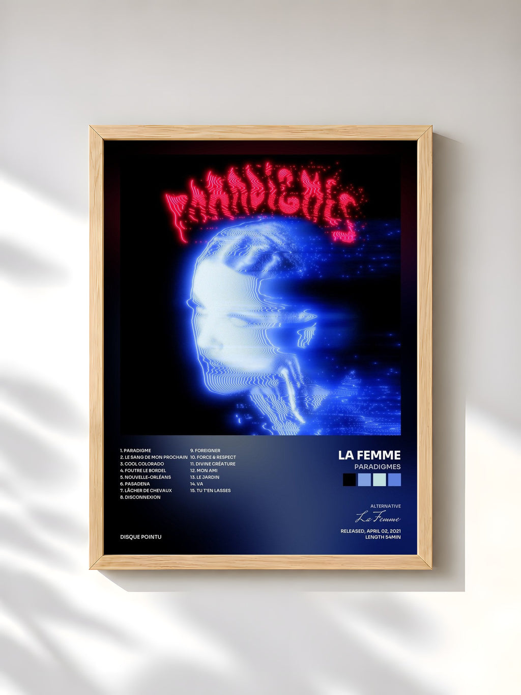 #bois Tableau de l'album Paradigmes de La Femme, cadre en bois brut, imprimé et encadré en France