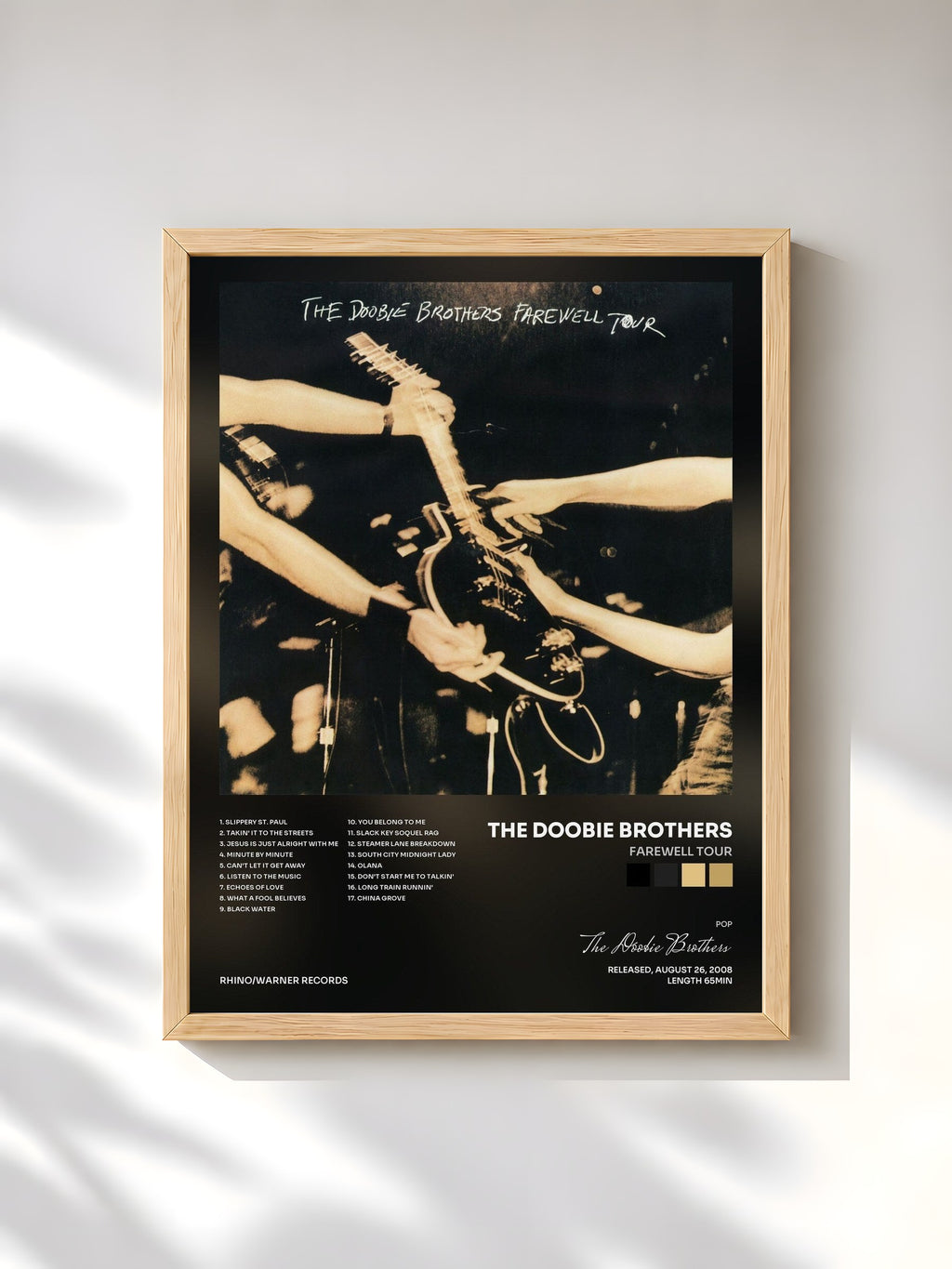 #bois Tableau de l'album Farewell Tour de The Doobie Brothers, cadre en bois brut, imprimé et encadré en France
