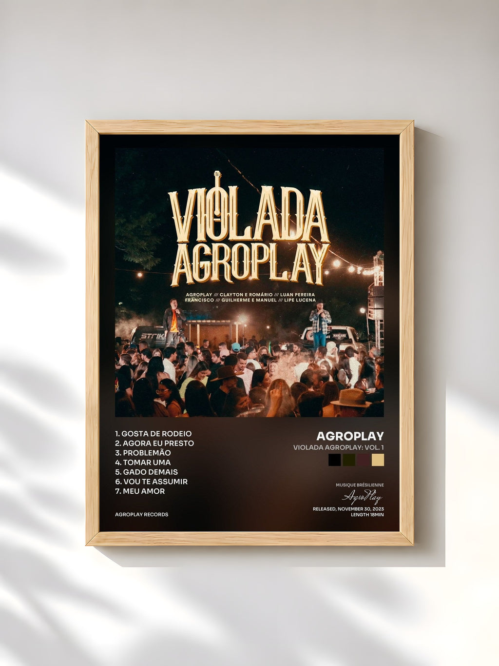 #bois Tableau de l'album Violada Agroplay: Vol. 1 de AgroPlay, cadre en bois brut, imprimé et encadré en France