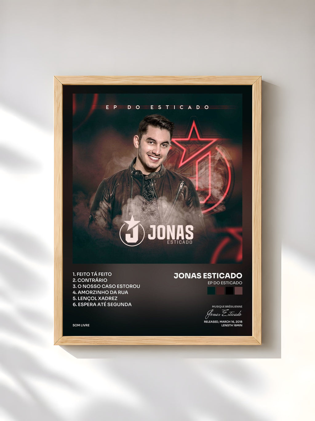 #bois Tableau de l'album Ep do Esticado de Jonas Esticado, cadre en bois brut, imprimé et encadré en France