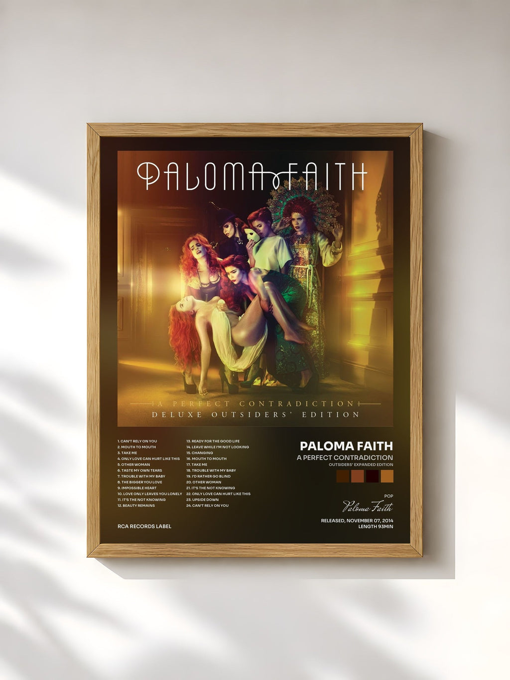 #bois Tableau de l'album A Perfect Contradiction (Outsiders' Expanded Edition) de Paloma Faith, cadre en bois brut, imprimé et encadré en France