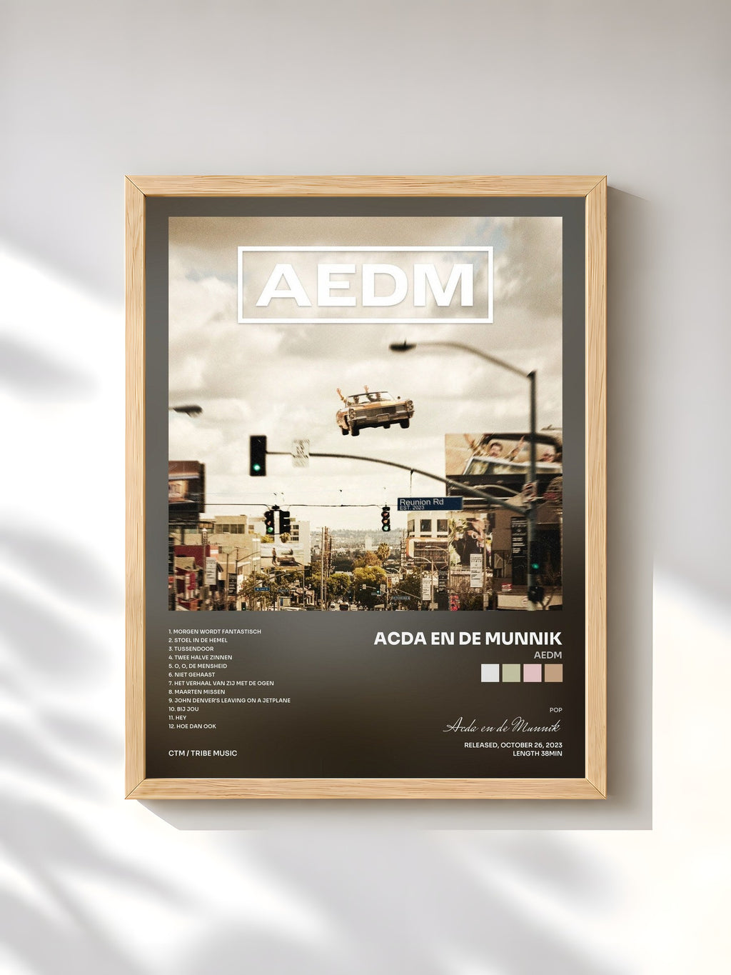#bois Tableau de l'album AEDM de Acda en de Munnik, cadre en bois brut, imprimé et encadré en France