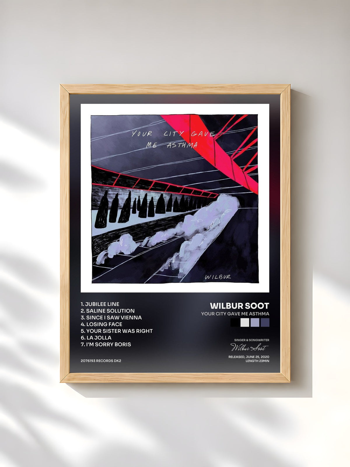 #bois Tableau de l'album Your City Gave Me Asthma de Wilbur Soot, cadre en bois brut, imprimé et encadré en France