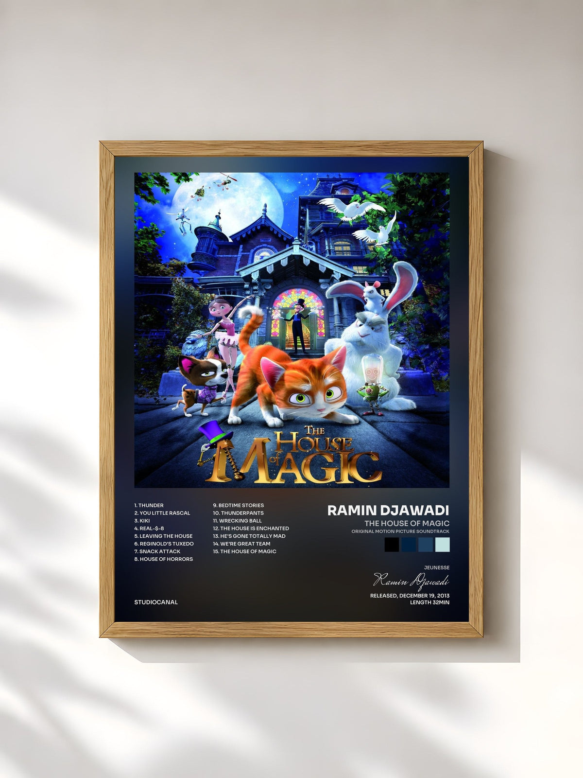 #bois Tableau de l'album The House of Magic (Original Motion Picture Soundtrack) de Ramin Djawadi, cadre en bois brut, imprimé et encadré en France