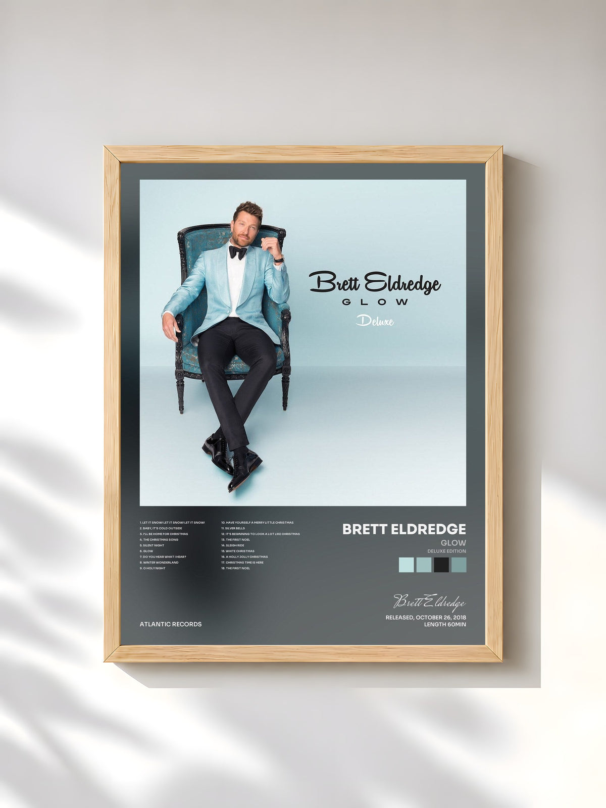 #bois Tableau de l'album Glow (Deluxe Edition) de Brett Eldredge, cadre en bois brut, imprimé et encadré en France