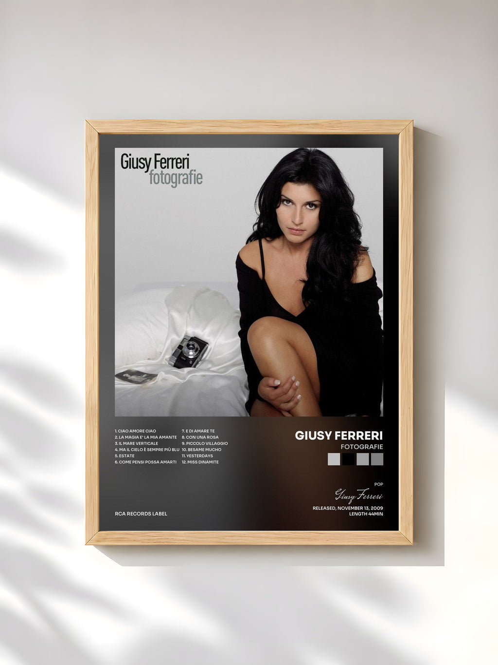 #bois Tableau de l'album Fotografie de Giusy Ferreri, cadre en bois brut, imprimé et encadré en France