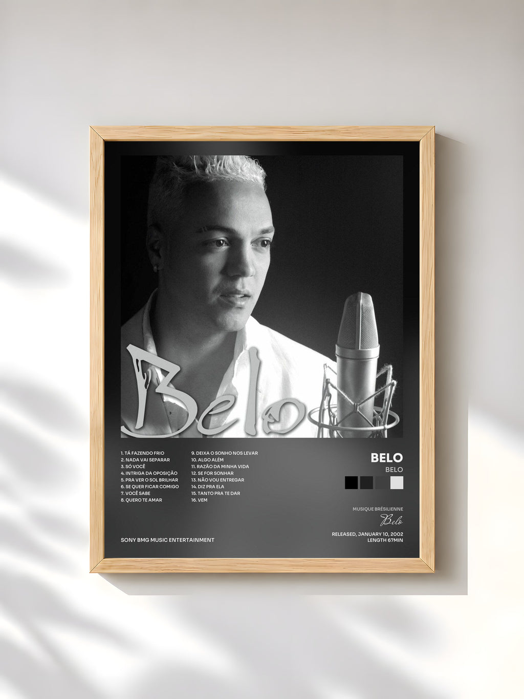 #bois Tableau de l'album Belo de Belo, cadre en bois brut, imprimé et encadré en France