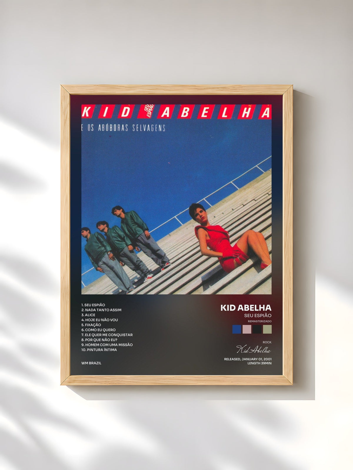 #bois Tableau de l'album Seu Espião (Remasterizado) de Kid Abelha, cadre en bois brut, imprimé et encadré en France