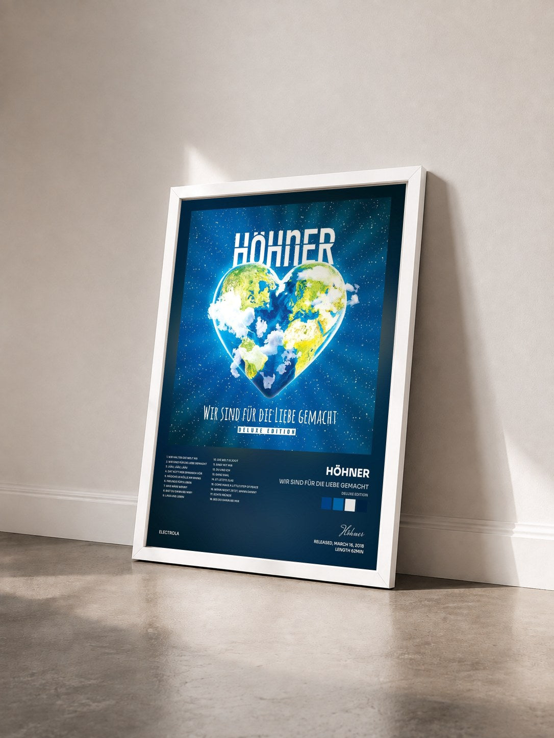 #blanc Tableau de l'album Wir sind für die Liebe gemacht (Deluxe Edition) de Höhner vu de trois quarts, cadre blanc