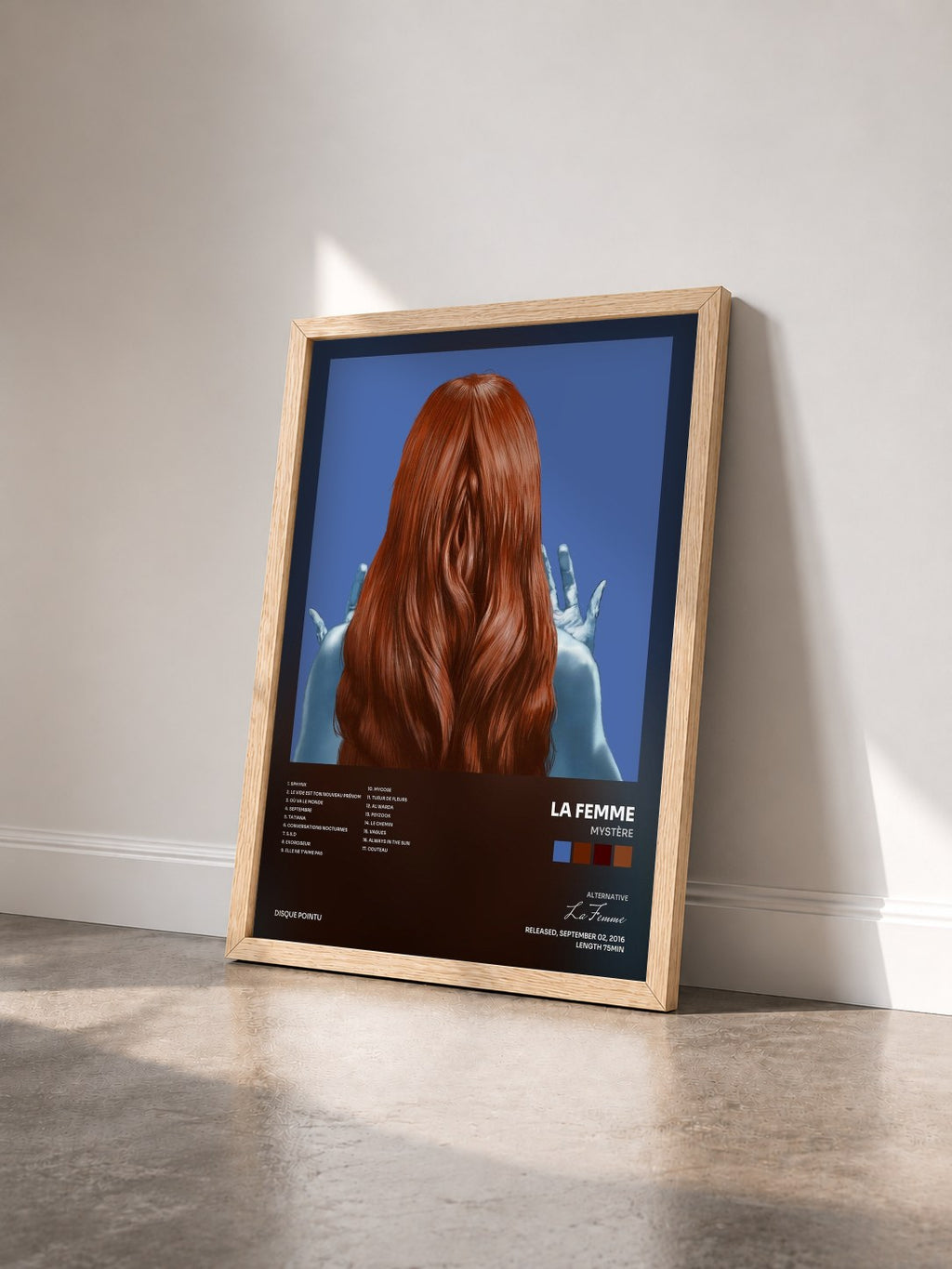 #bois Tableau de l'album Mystère de La Femme vu de trois quarts, cadre en bois brut