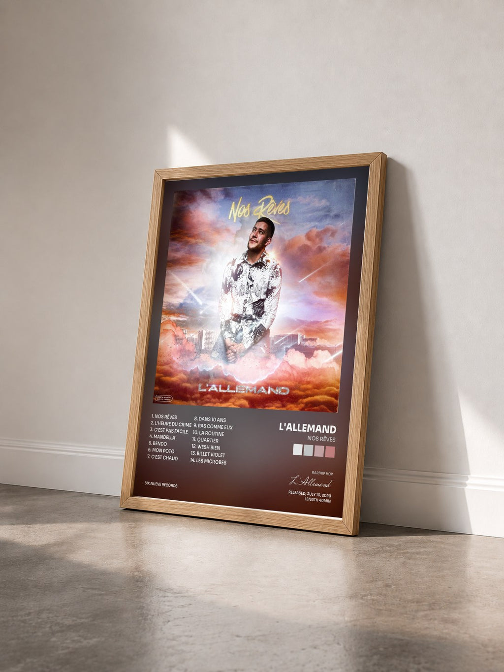 #bois Tableau de l'album Nos rêves de L'Allemand vu de trois quarts, cadre en bois brut
