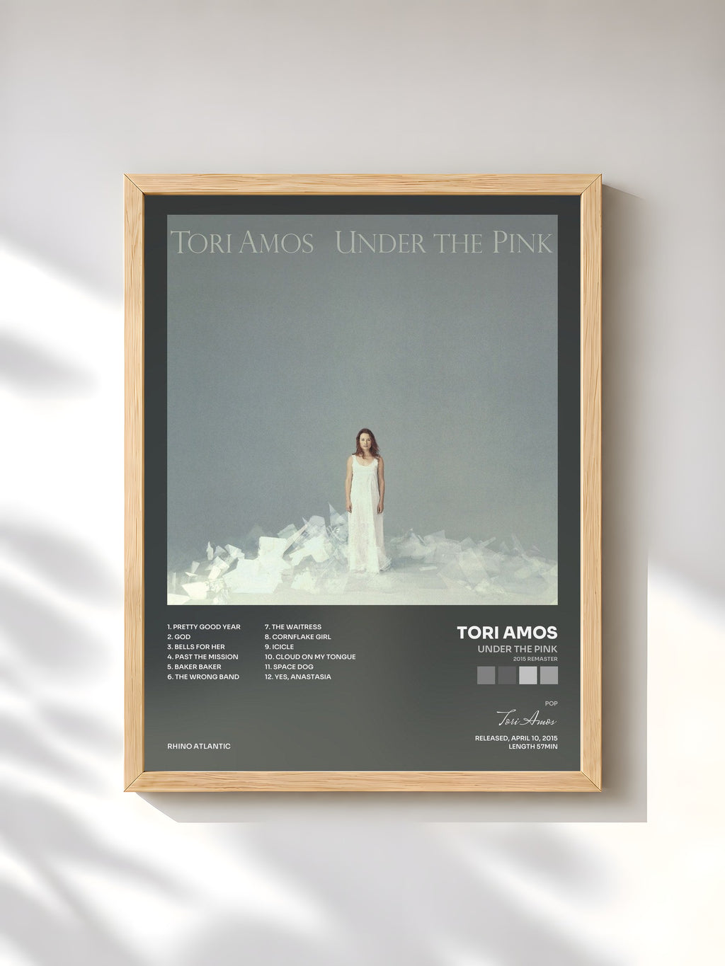 #bois Tableau de l'album Under the Pink (2015 Remaster) de Tori Amos, cadre en bois brut, imprimé et encadré en France