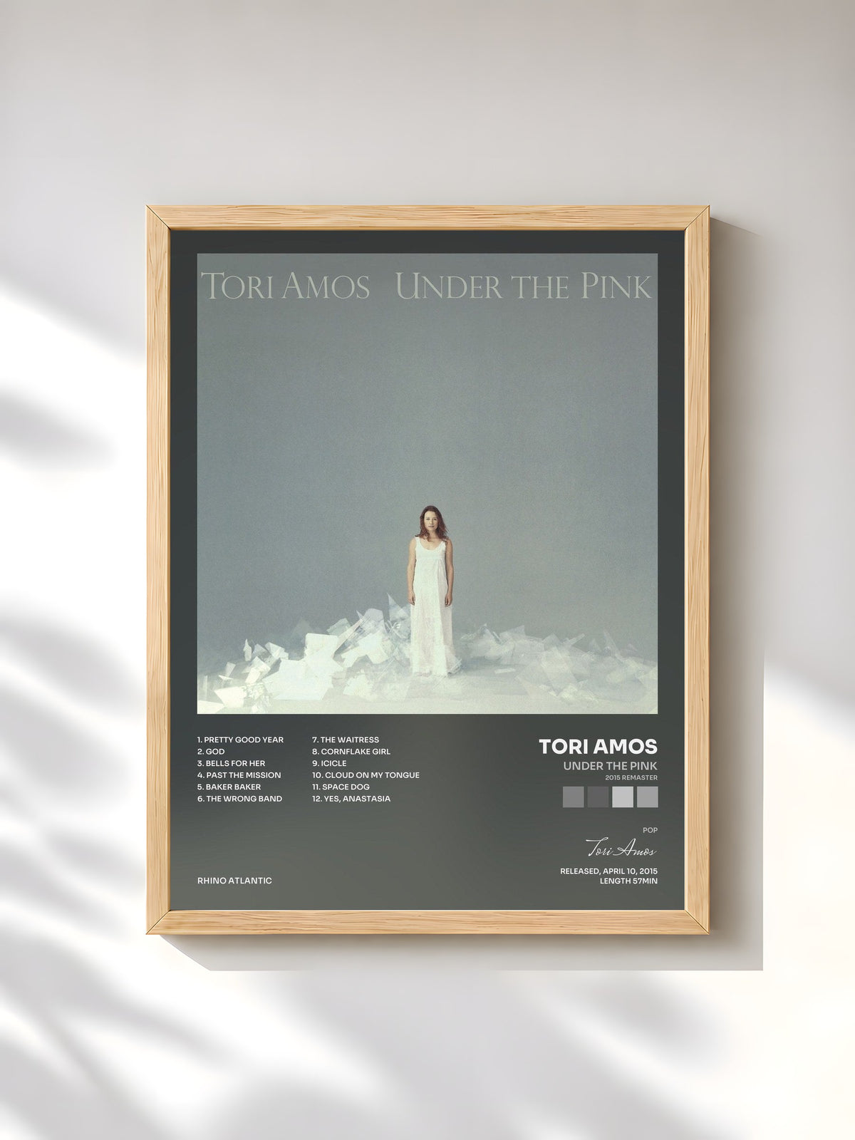 #bois Tableau de l'album Under the Pink (2015 Remaster) de Tori Amos, cadre en bois brut, imprimé et encadré en France
