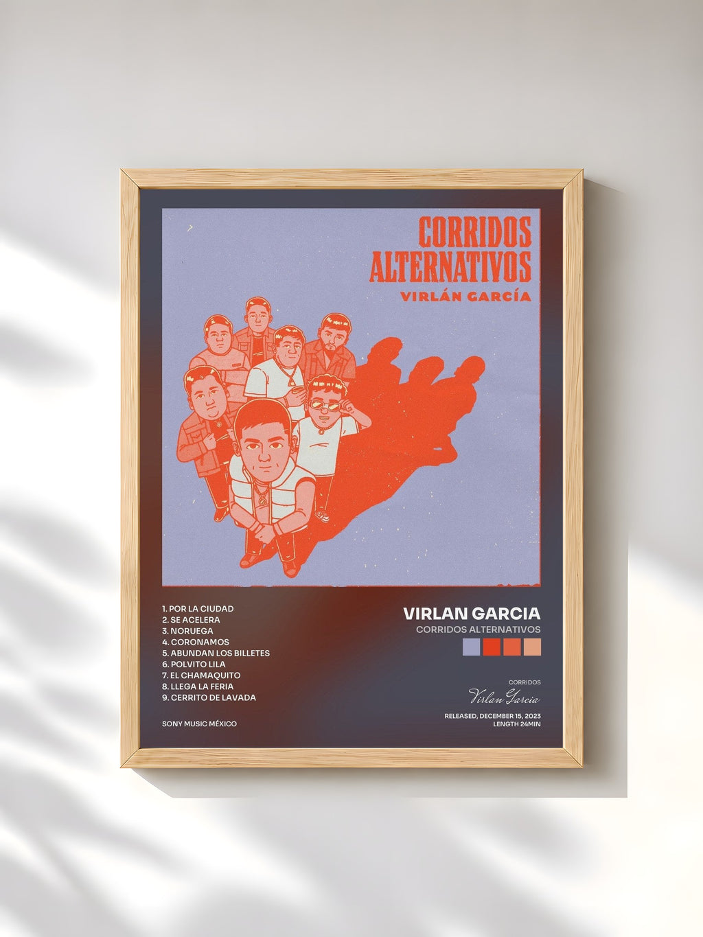 #bois Tableau de l'album Corridos Alternativos de Virlan Garcia, cadre en bois brut, imprimé et encadré en France