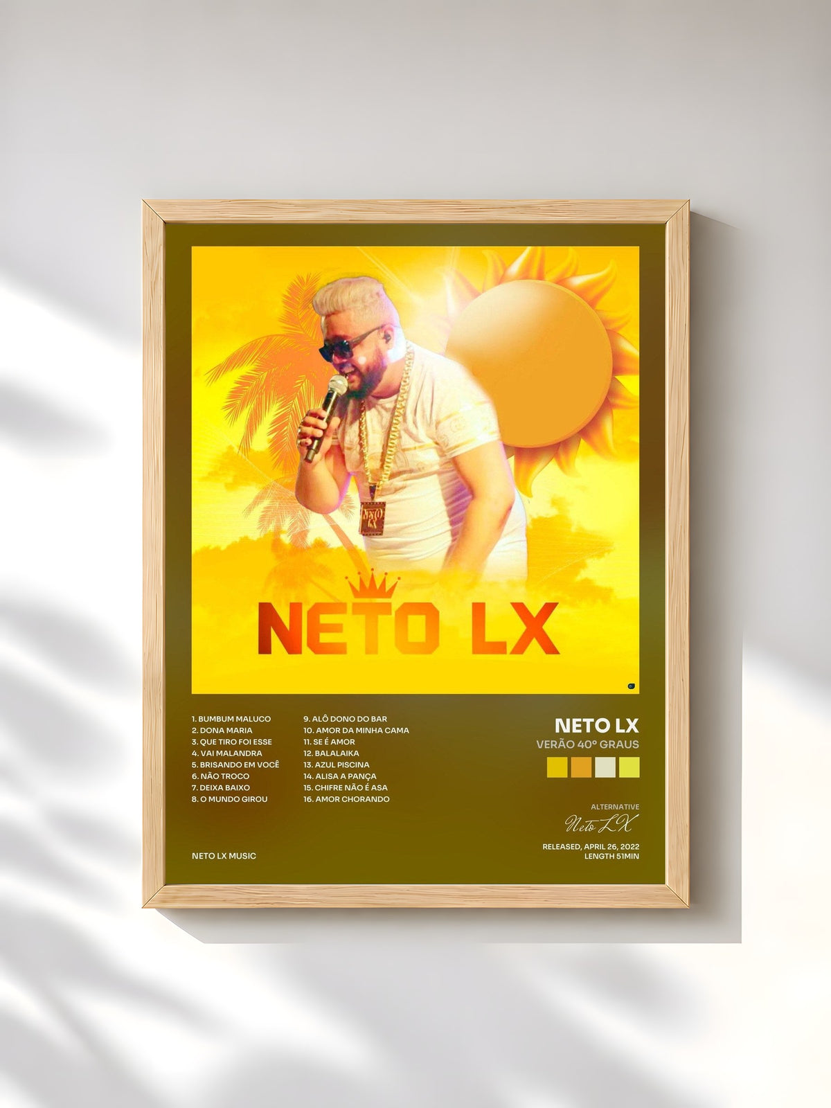 #bois Tableau de l'album Verão 40º Graus de Neto LX, cadre en bois brut, imprimé et encadré en France