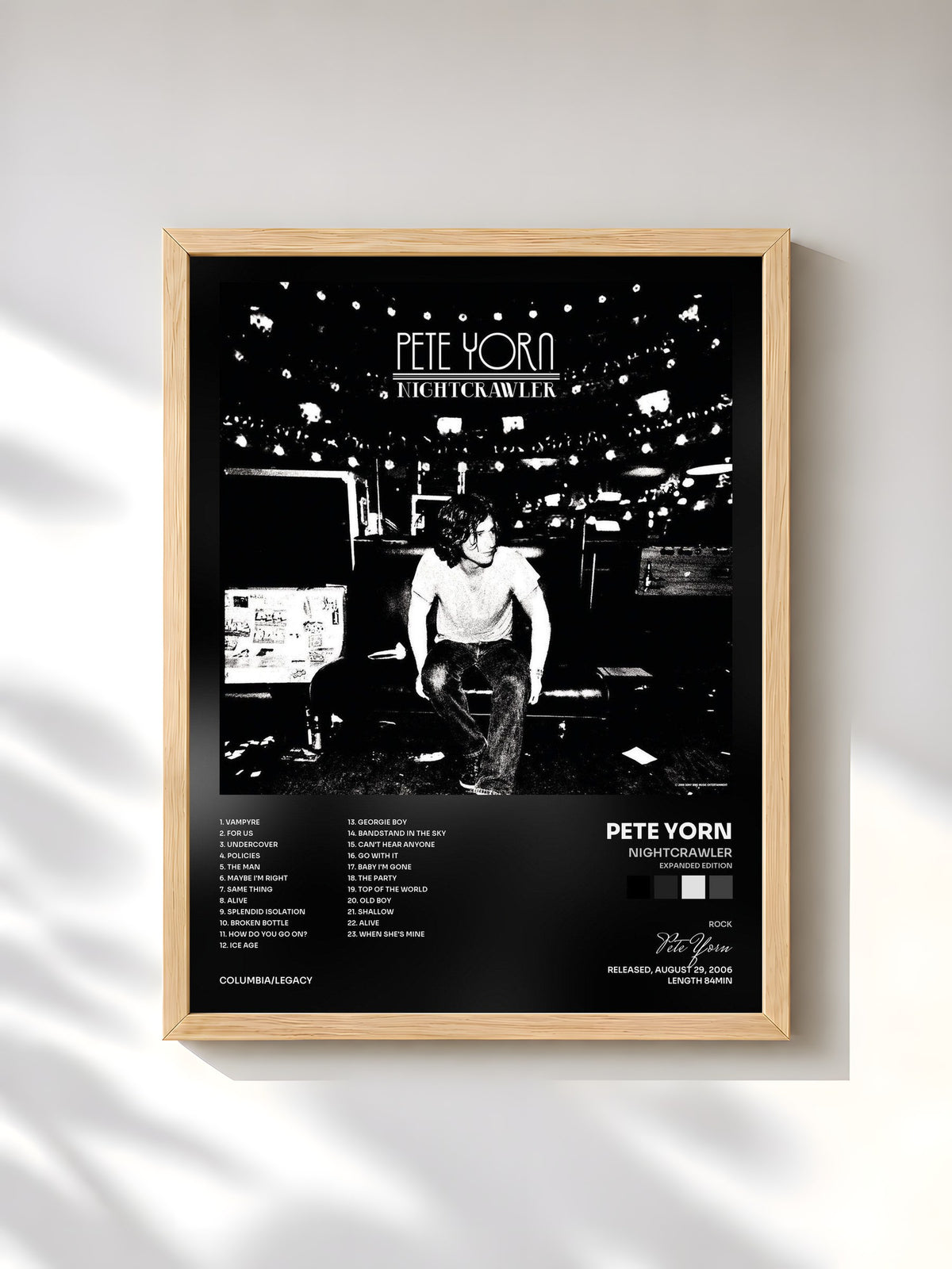 #bois Tableau de l'album Nightcrawler (Expanded Edition) de Pete Yorn, cadre en bois brut, imprimé et encadré en France