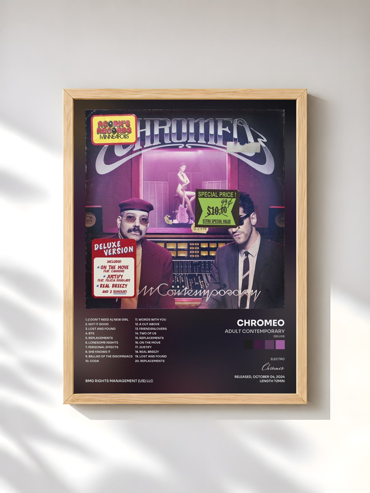 #bois Tableau de l'album Adult Contemporary (Deluxe) de Chromeo, cadre en bois brut, imprimé et encadré en France