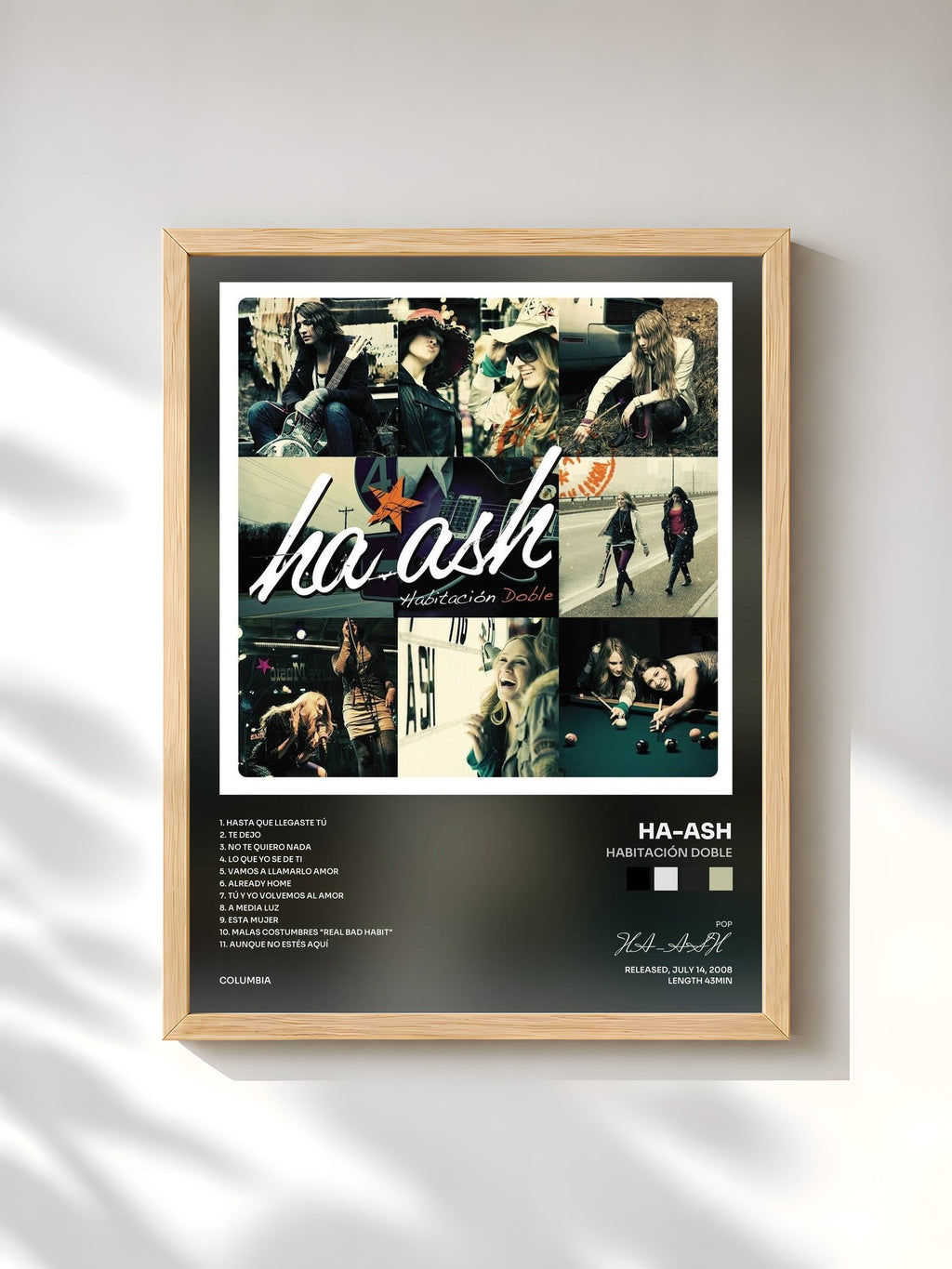 #bois Tableau de l'album Habitación Doble de HA-ASH, cadre en bois brut, imprimé et encadré en France