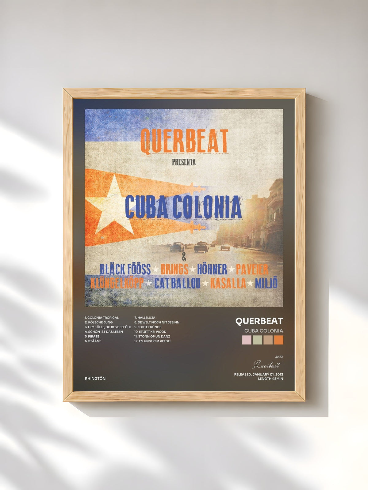#bois Tableau de l'album Cuba Colonia de Querbeat, cadre en bois brut, imprimé et encadré en France