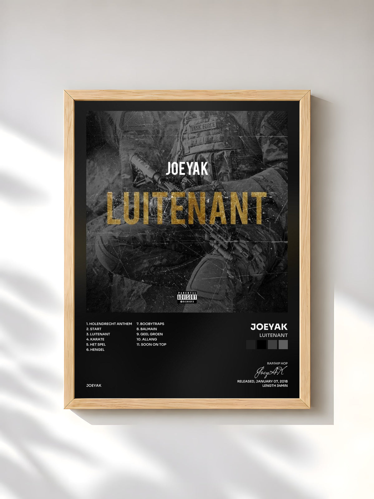 #bois Tableau de l'album Luitenant de JoeyAK, cadre en bois brut, imprimé et encadré en France
