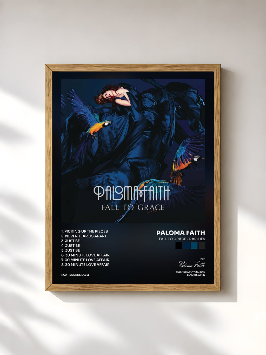 #bois Tableau de l'album Fall To Grace - Rarities de Paloma Faith, cadre en bois brut, imprimé et encadré en France