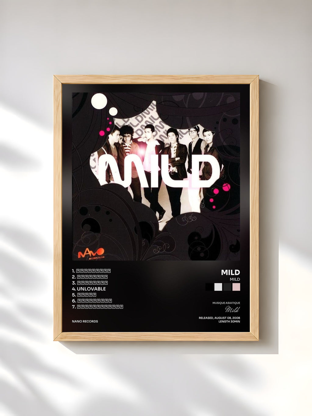 #bois Tableau de l'album Mild de Mild, cadre en bois brut, imprimé et encadré en France