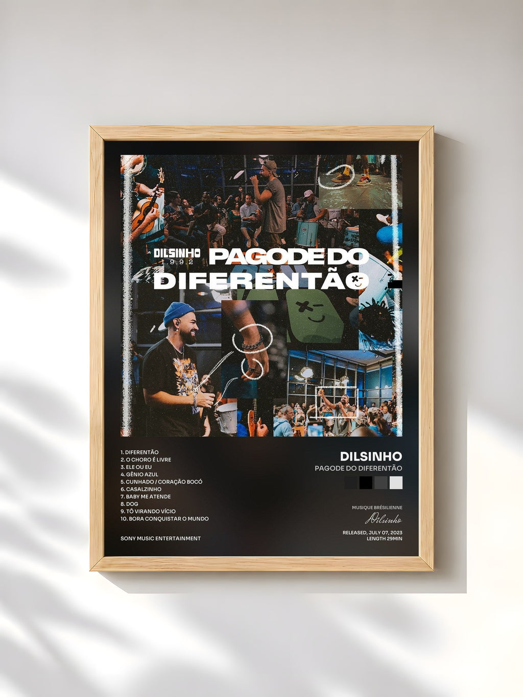#bois Tableau de l'album Pagode do Diferentão de Dilsinho, cadre en bois brut, imprimé et encadré en France