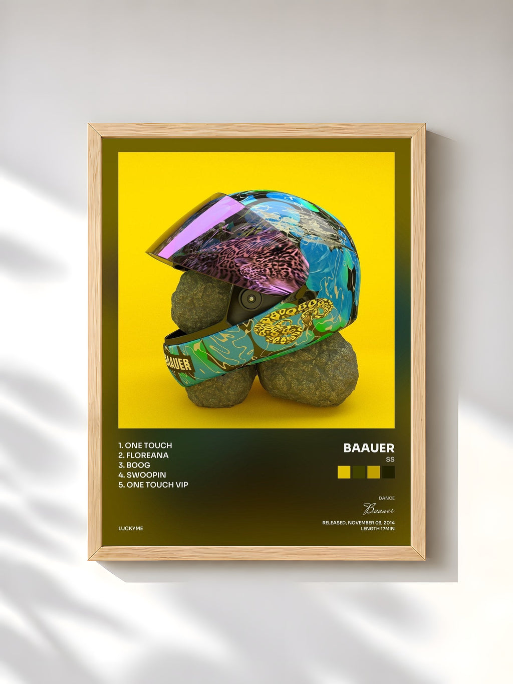 #bois Tableau de l'album ß de Baauer, cadre en bois brut, imprimé et encadré en France