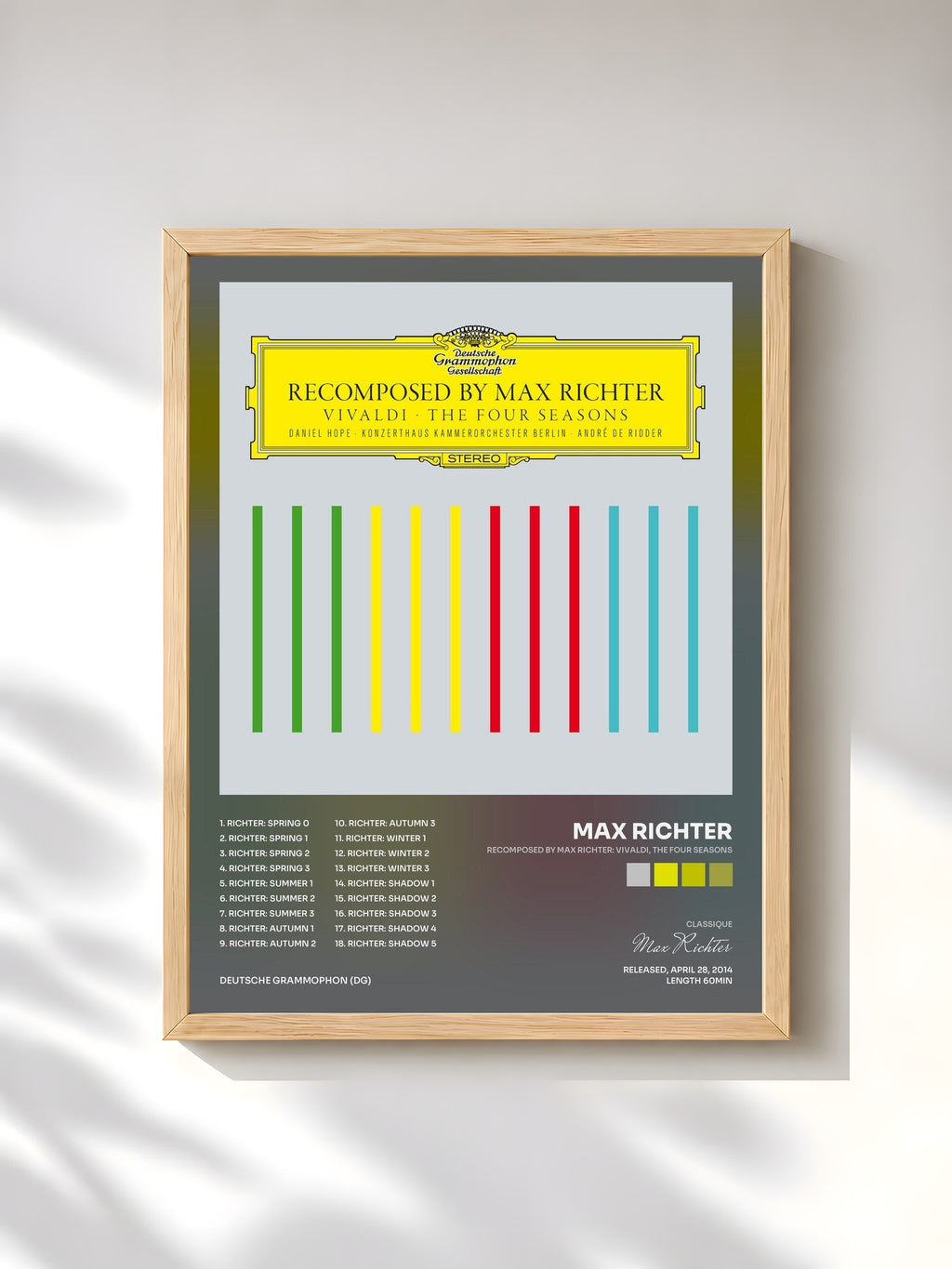 #bois Tableau de l'album Recomposed By Max Richter: Vivaldi, The Four Seasons de Max Richter, cadre en bois brut, imprimé et encadré en France