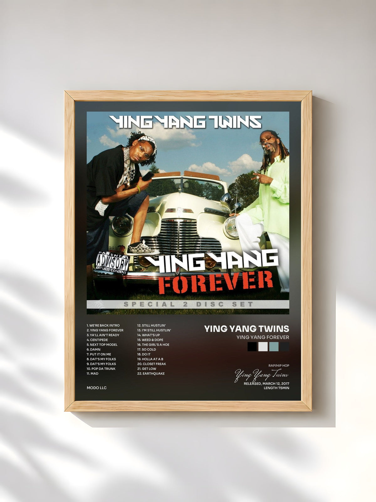#bois Tableau de l'album Ying Yang Forever de Ying Yang Twins, cadre en bois brut, imprimé et encadré en France