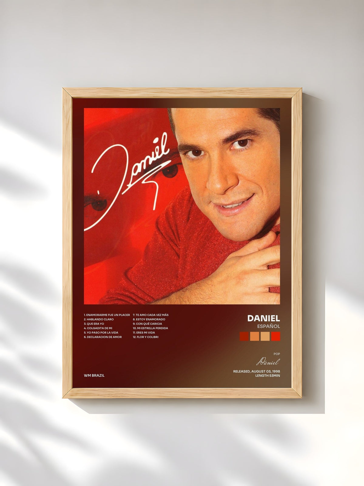 #bois Tableau de l'album Español de Daniel, cadre en bois brut, imprimé et encadré en France