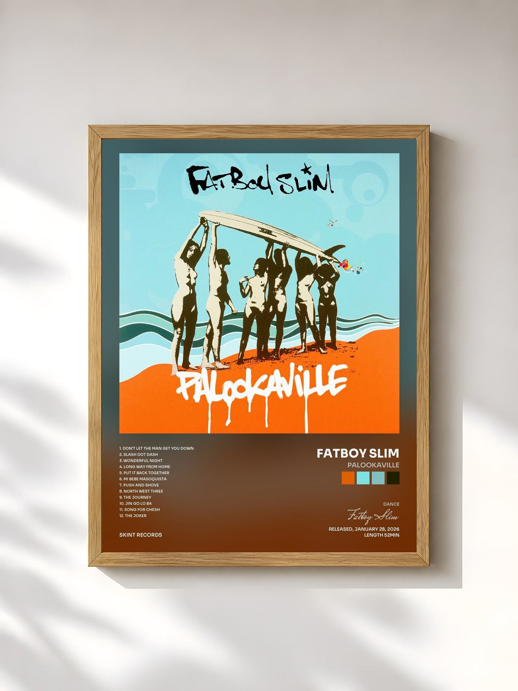 #bois Tableau de l'album Palookaville de Fatboy Slim, cadre en bois brut, imprimé et encadré en France