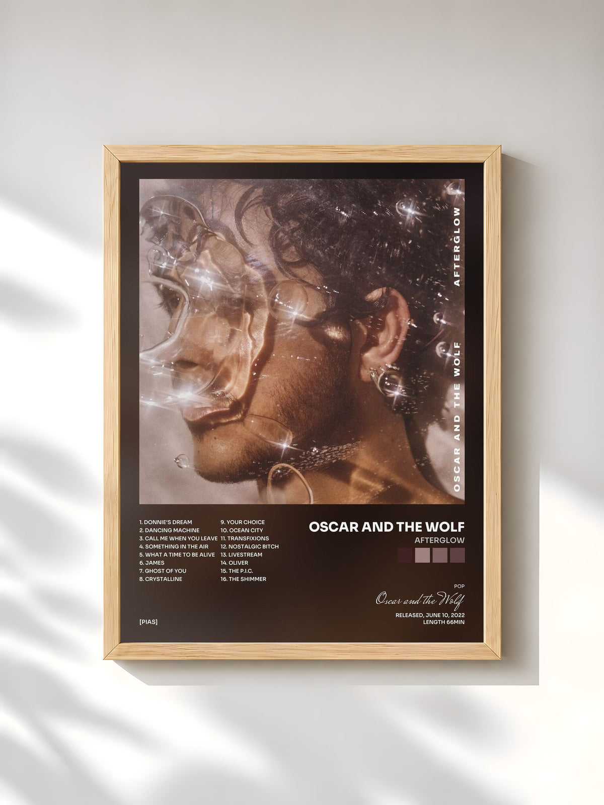 #bois Tableau de l'album Afterglow de Oscar and the Wolf, cadre en bois brut, imprimé et encadré en France