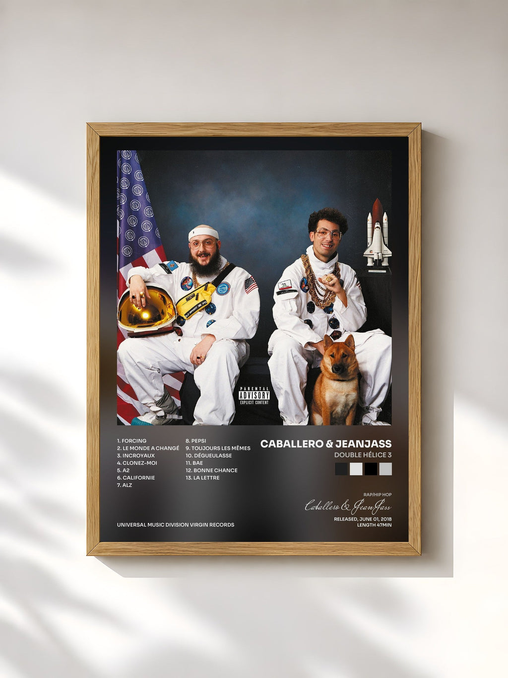 #bois Tableau de l'album Double hélice 3 de Caballero & JeanJass, cadre en bois brut, imprimé et encadré en France