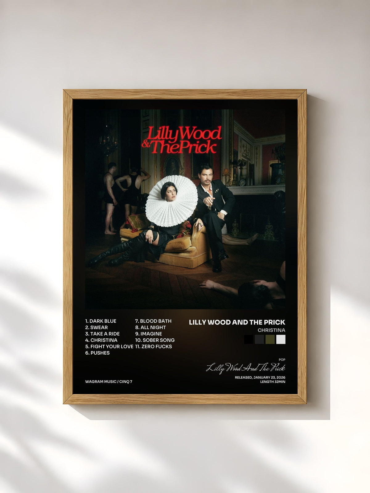 #bois Tableau de l'album Christina de Lilly Wood And The Prick, cadre en bois brut, imprimé et encadré en France