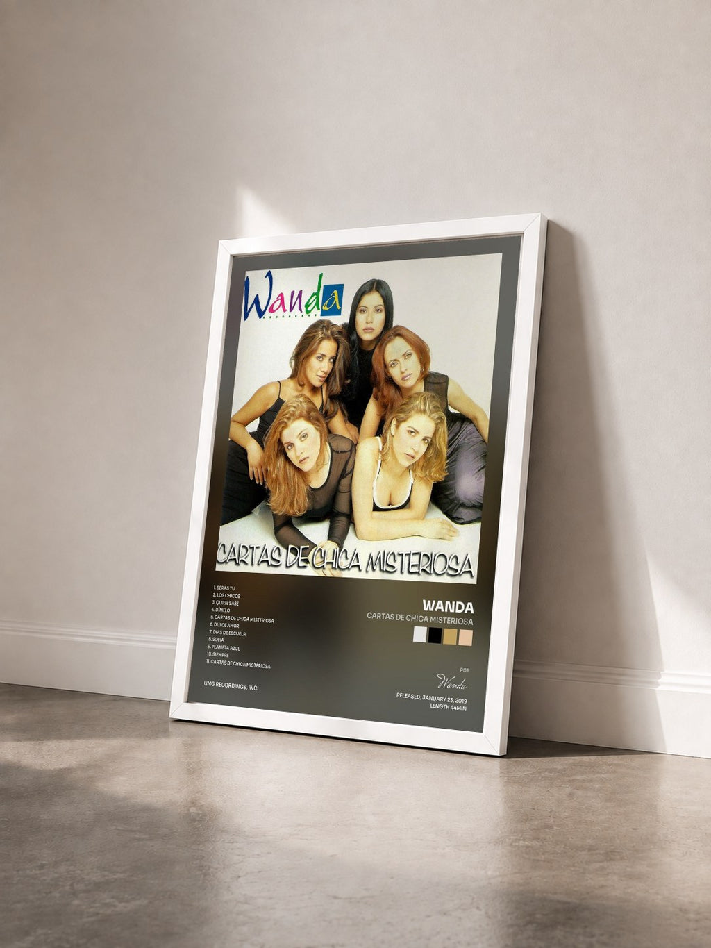 #blanc Tableau de l'album Cartas De Chica Misteriosa de Wanda vu de trois quarts, cadre blanc
