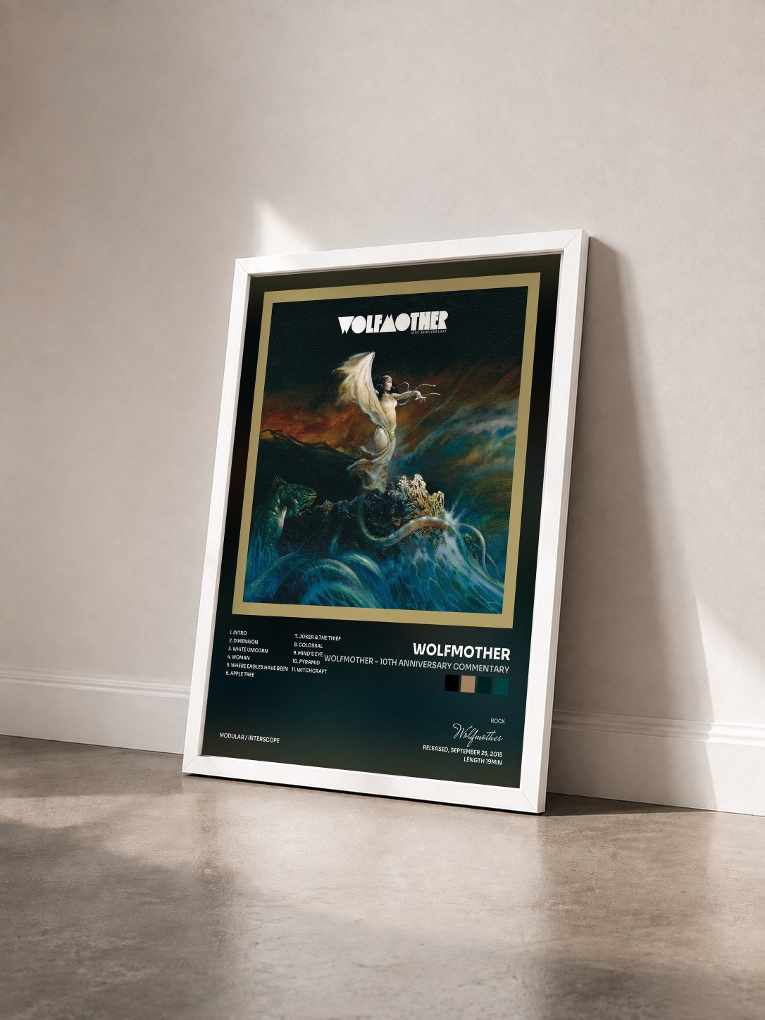 #blanc Tableau de l'album Wolfmother – 10th Anniversary Commentary de Wolfmother vu de trois quarts, cadre blanc