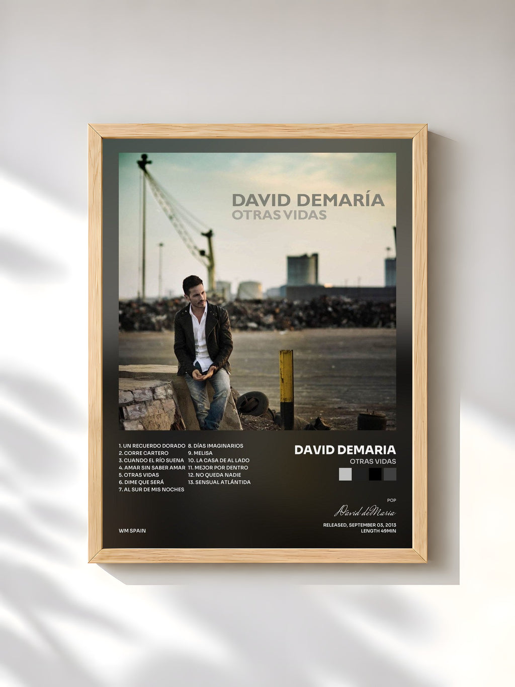 #bois Tableau de l'album Otras Vidas de David deMaria, cadre en bois brut, imprimé et encadré en France