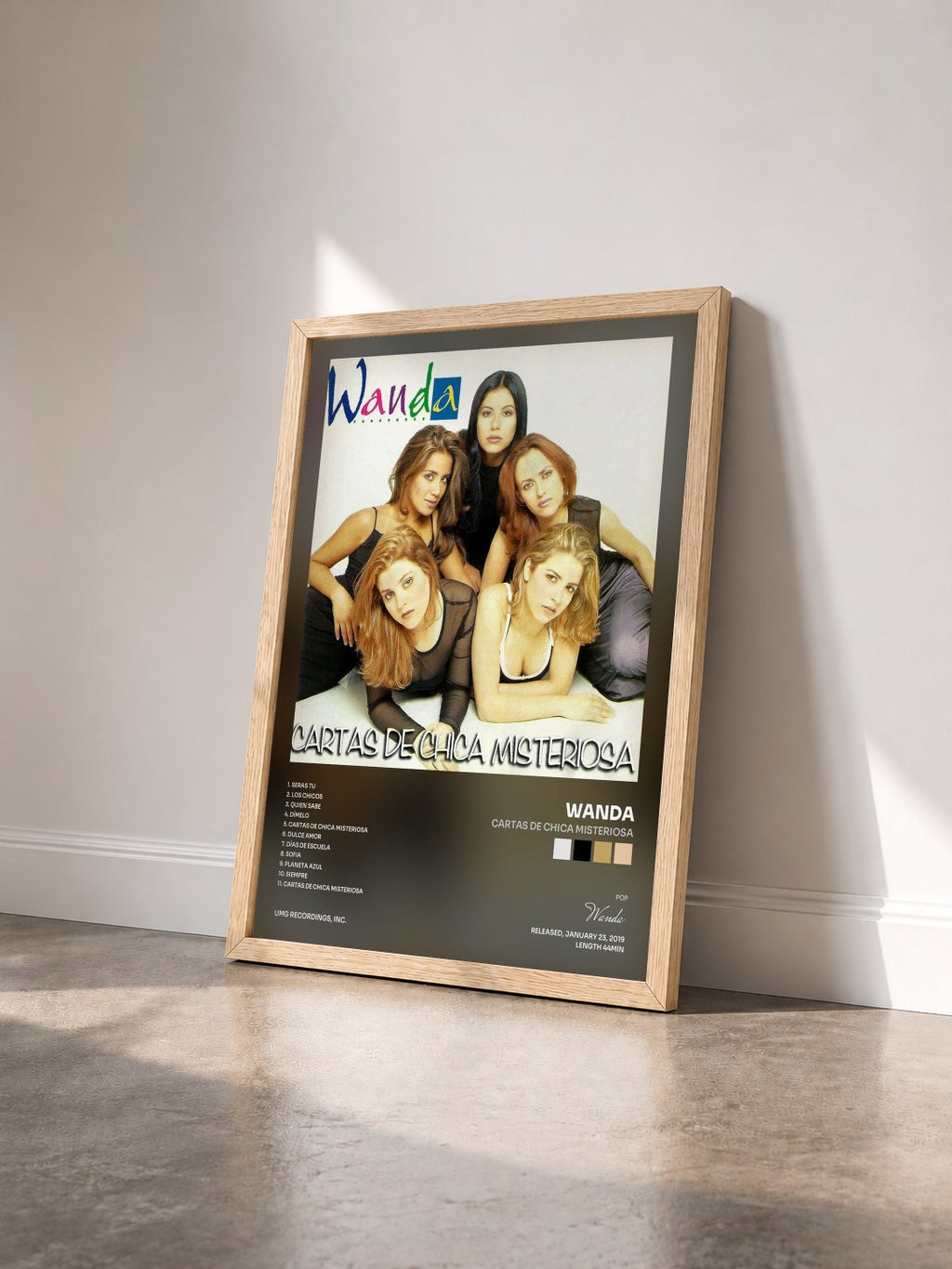 #bois Tableau de l'album Cartas De Chica Misteriosa de Wanda vu de trois quarts, cadre en bois brut