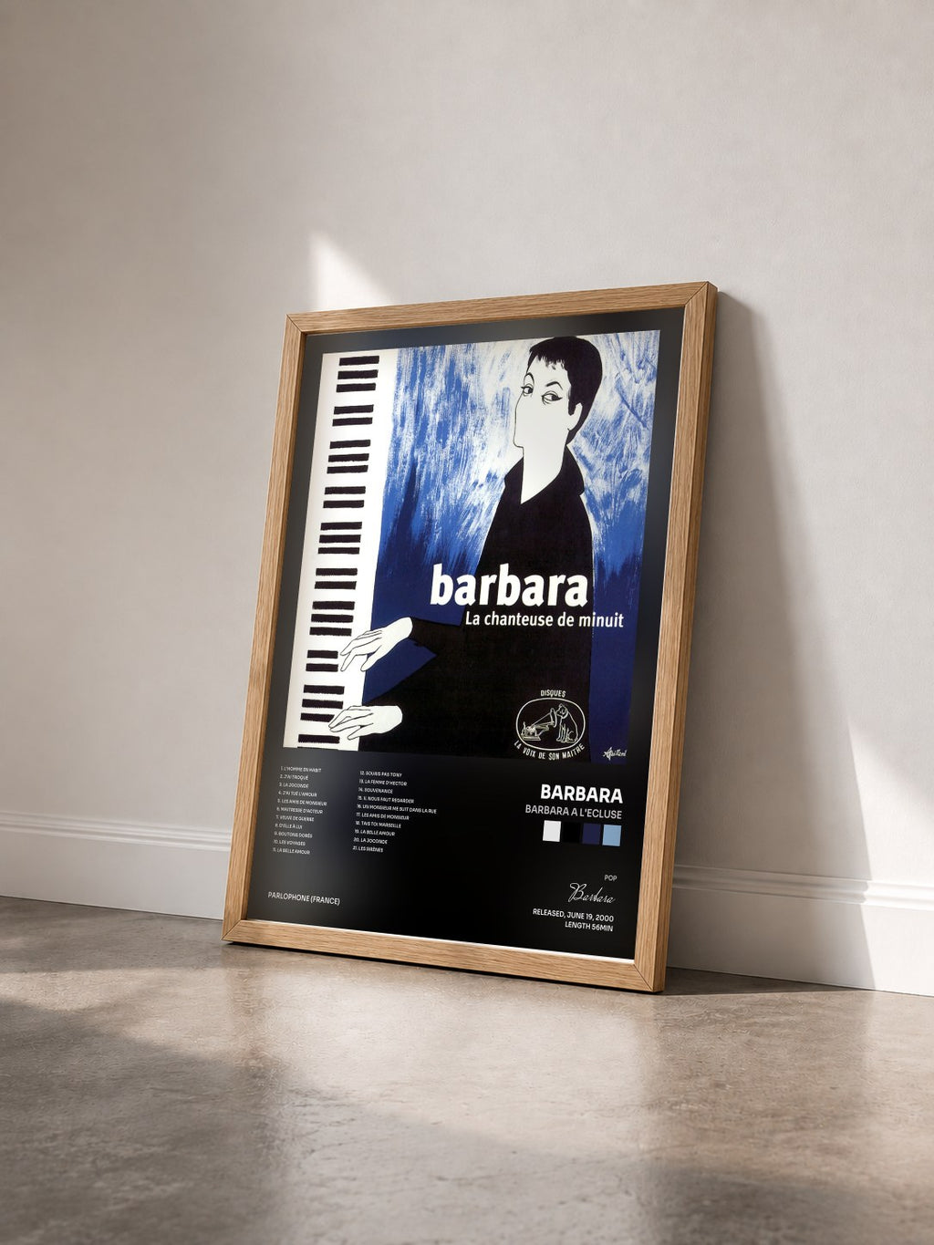 #bois Tableau de l'album barbara a l'ecluse de Barbara vu de trois quarts, cadre en bois brut