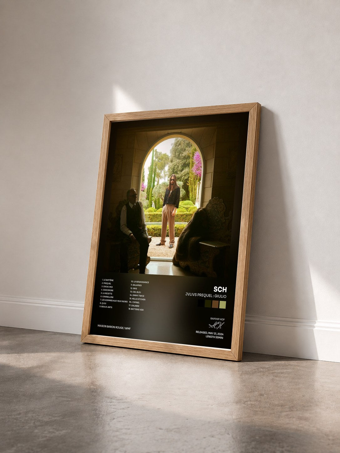 #bois Tableau de l'album JVLIVS Prequel : Giulio de SCH vu de trois quarts, cadre en bois brut