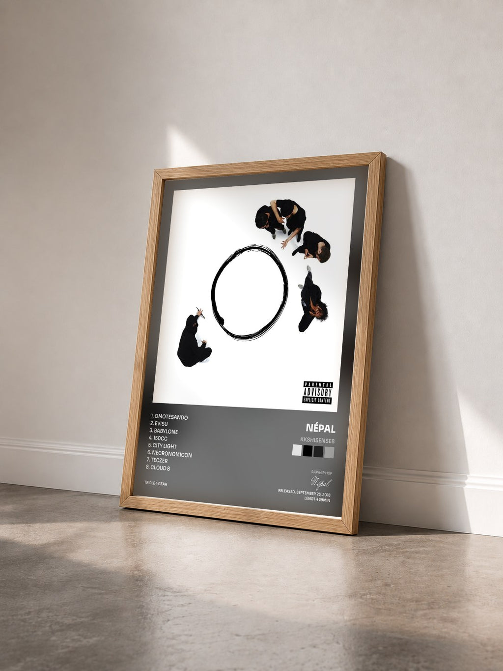 #bois Tableau de l'album KKSHISENSE8 de Népal vu de trois quarts, cadre en bois brut