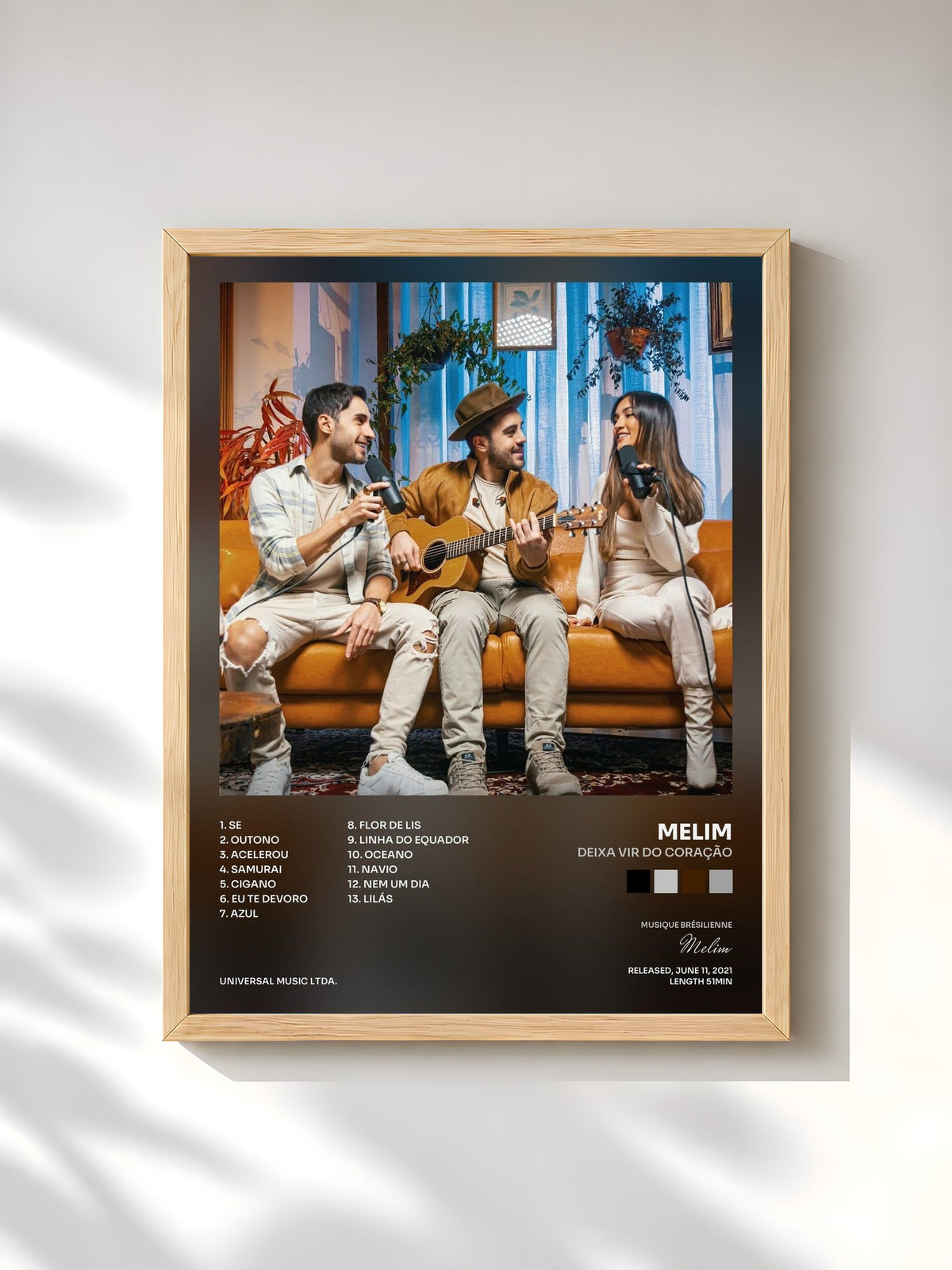 #bois Tableau de l'album Deixa Vir Do Coração de Melim, cadre en bois brut, imprimé et encadré en France
