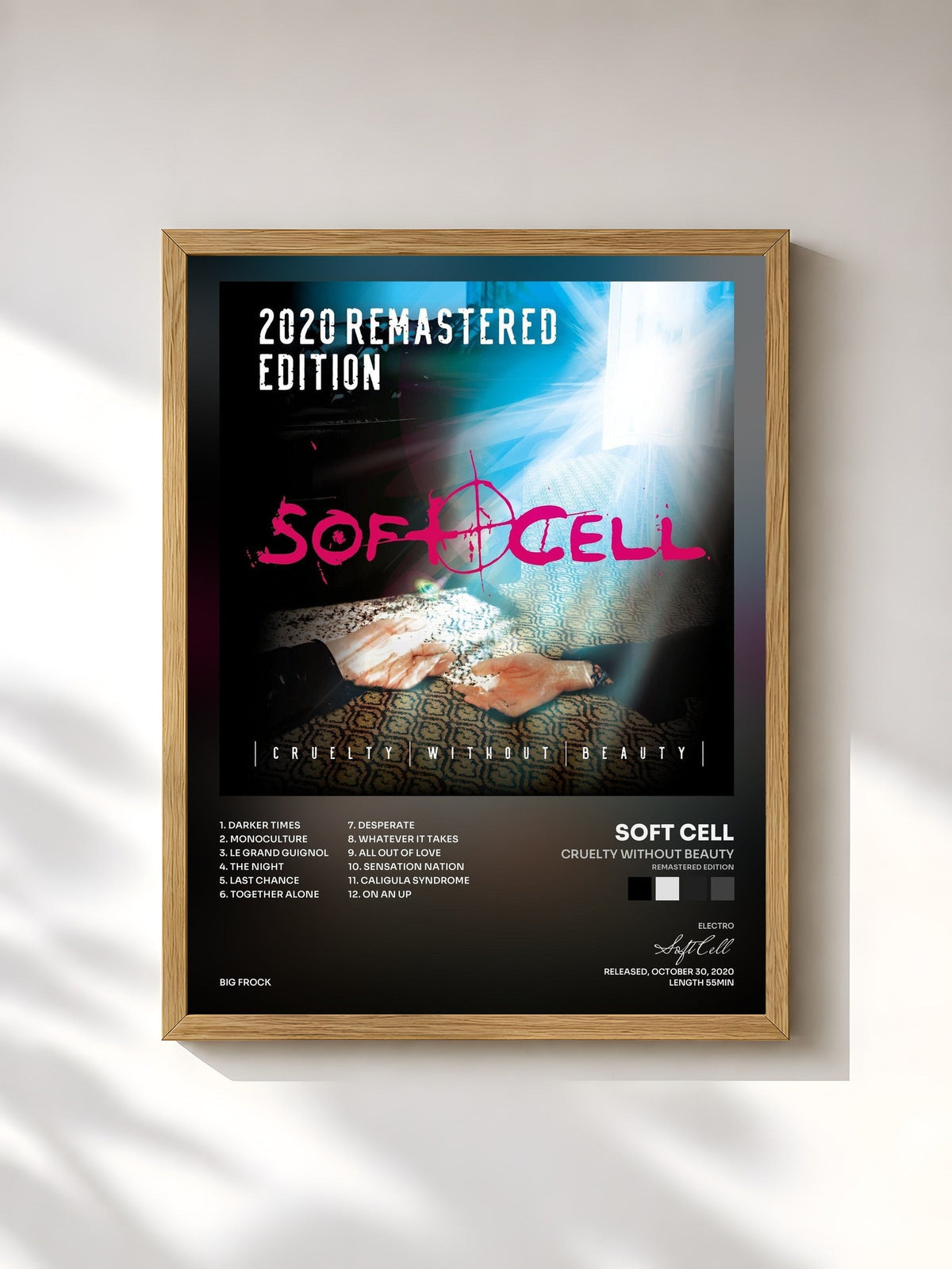 #bois Tableau de l'album Cruelty Without Beauty (Remastered Edition) de Soft Cell, cadre en bois brut, imprimé et encadré en France