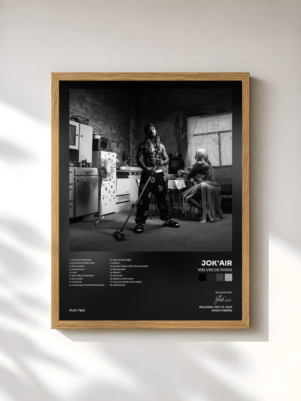 #bois Tableau de l'album Melvin de Paris de Jok'air, cadre en bois brut, imprimé et encadré en France