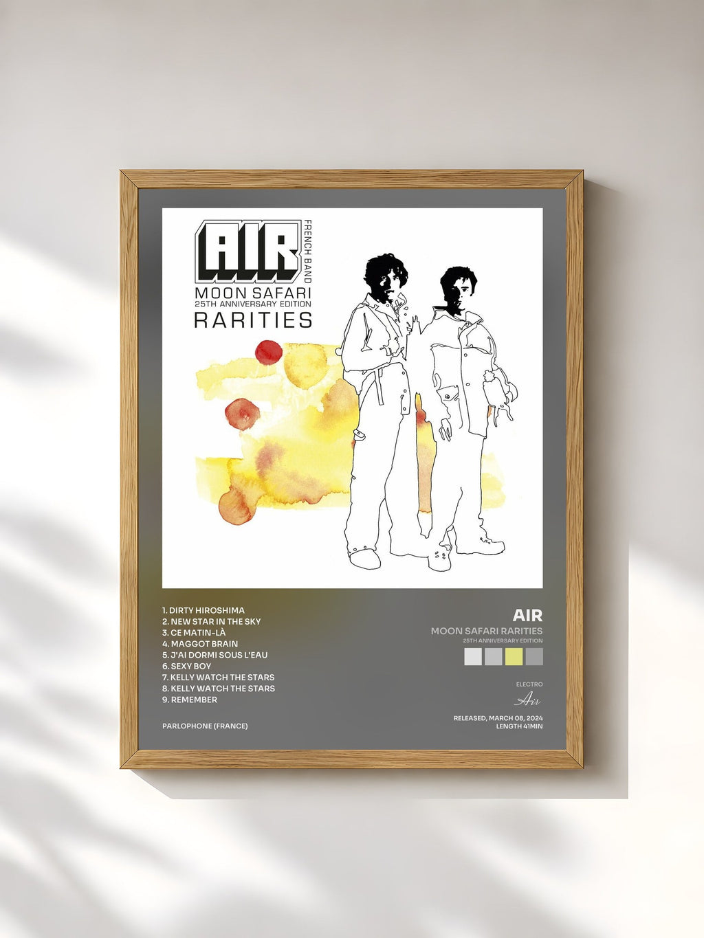 #bois Tableau de l'album Moon Safari Rarities (25th Anniversary Edition) de Air, cadre en bois brut, imprimé et encadré en France