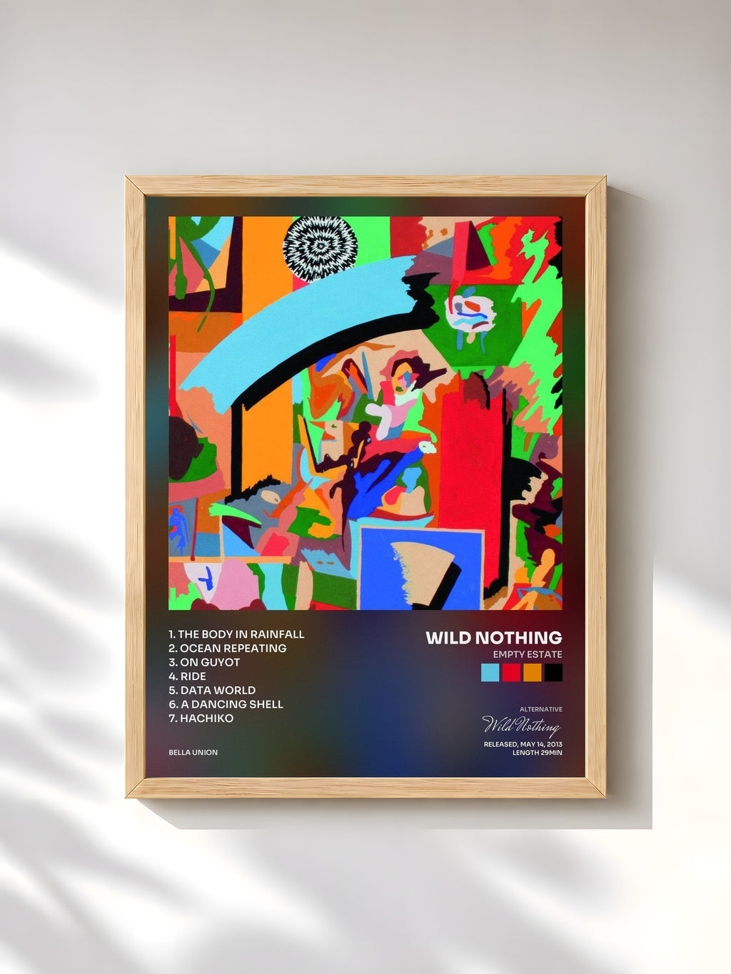#bois Tableau de l'album Empty Estate de Wild Nothing, cadre en bois brut, imprimé et encadré en France